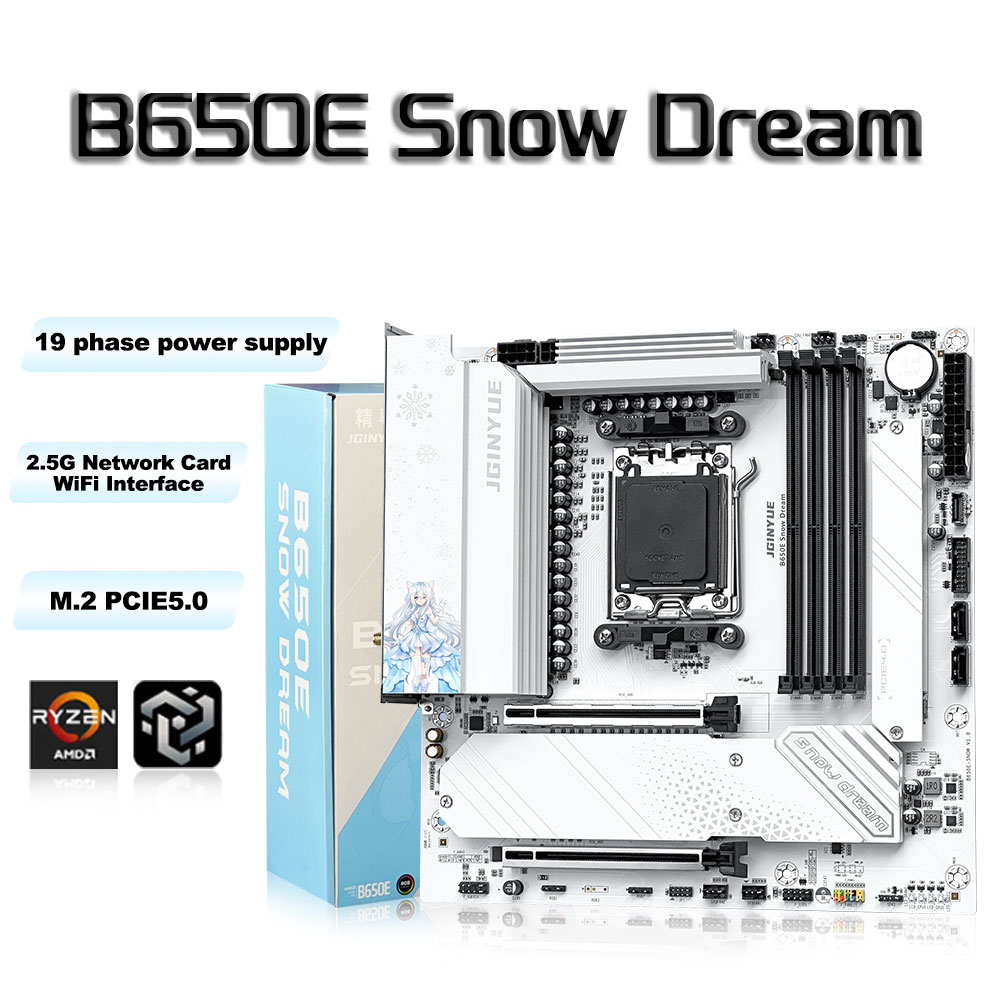 Am5 Micro Atx Pcie 5.0 Motherboard - JGINYUE B650E 스노우 드림 AM5 MATX