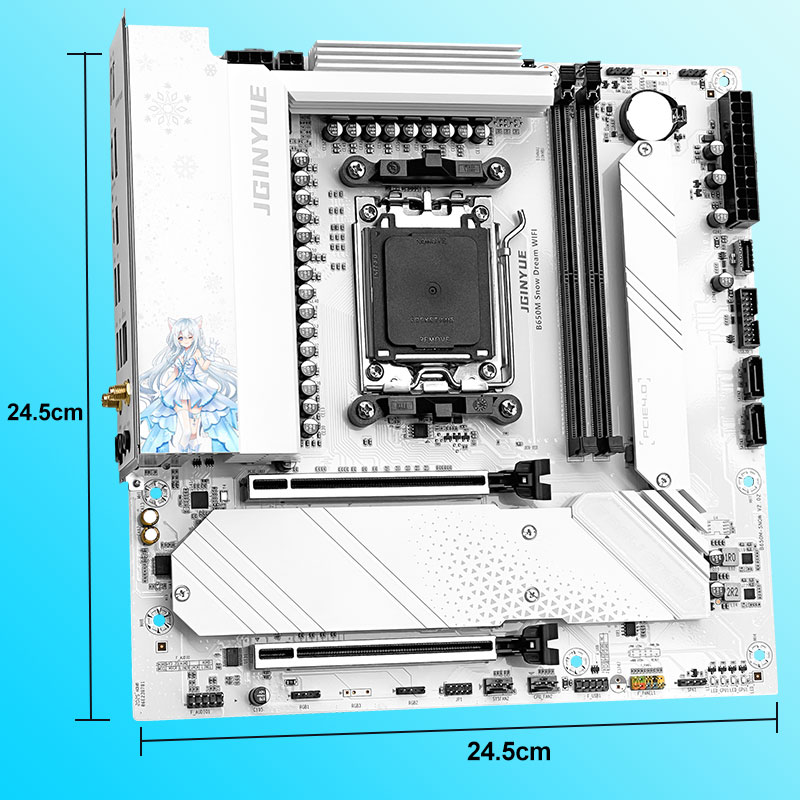 JGINYUE B650M 스노우 드림 WIFI 6E 마 - Am5 Micro Atx Pcie 5.0 Motherboard 리뷰 및 가격