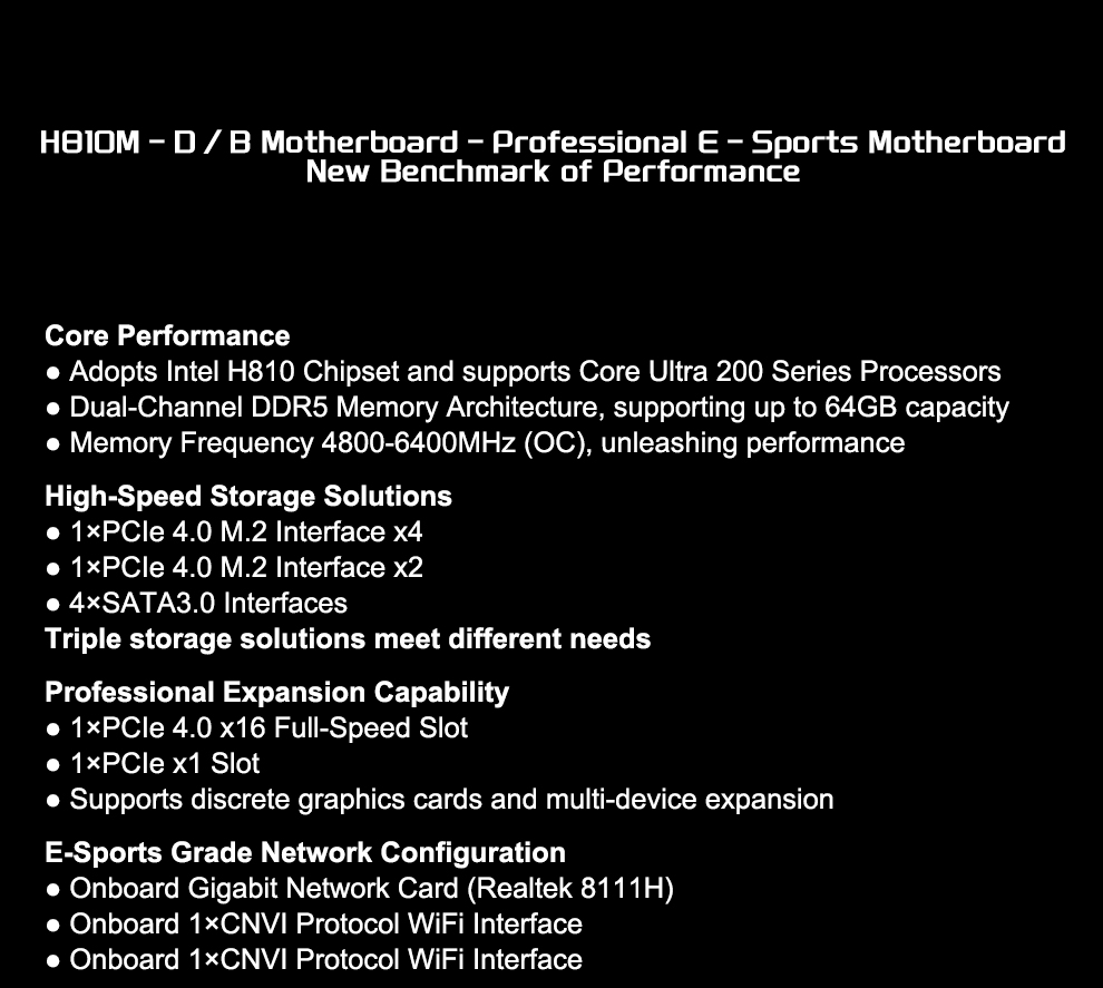 JGINYUE H810M-D/B M-ATX 게이밍 PC - Lga1851 Gaming Motherboard 리뷰 및 가격